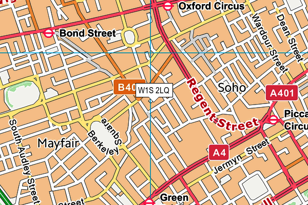 W1S 2LQ map - OS VectorMap District (Ordnance Survey)