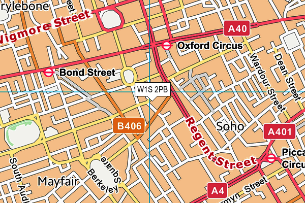 W1S 2PB map - OS VectorMap District (Ordnance Survey)