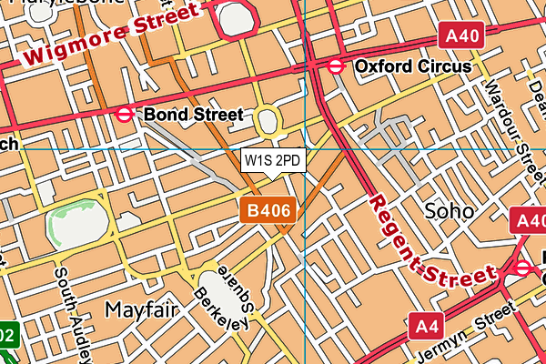 W1S 2PD map - OS VectorMap District (Ordnance Survey)