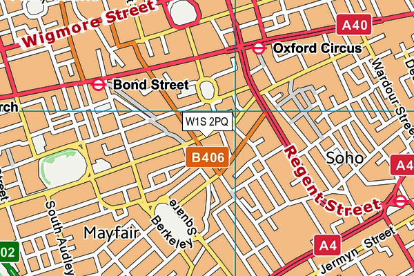 W1S 2PQ map - OS VectorMap District (Ordnance Survey)