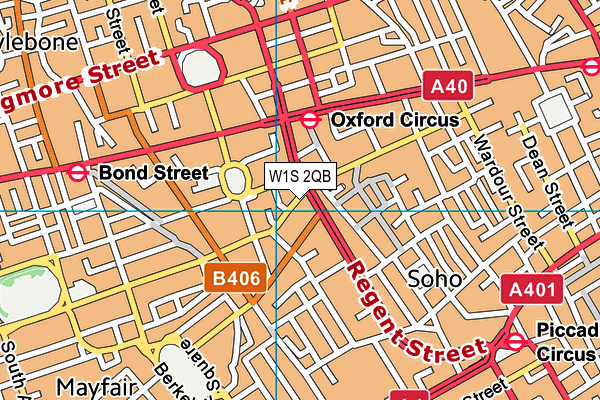W1S 2QB map - OS VectorMap District (Ordnance Survey)