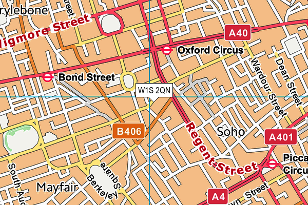 W1S 2QN map - OS VectorMap District (Ordnance Survey)