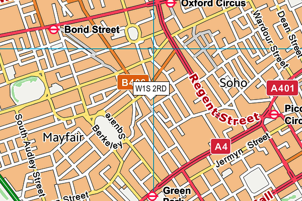 W1S 2RD map - OS VectorMap District (Ordnance Survey)