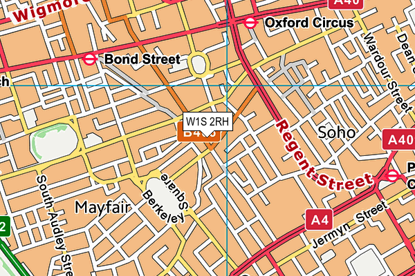 W1S 2RH map - OS VectorMap District (Ordnance Survey)