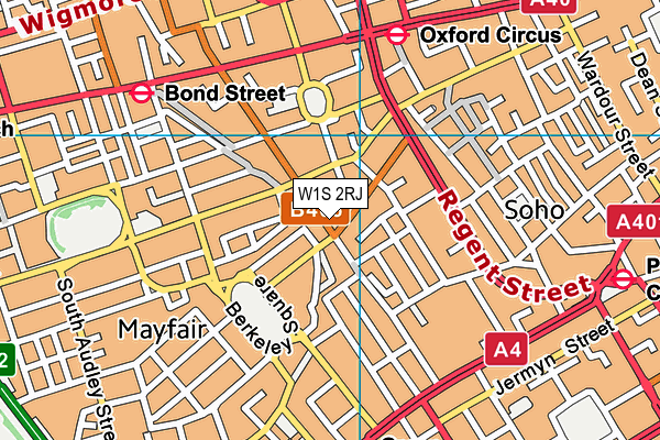W1S 2RJ map - OS VectorMap District (Ordnance Survey)