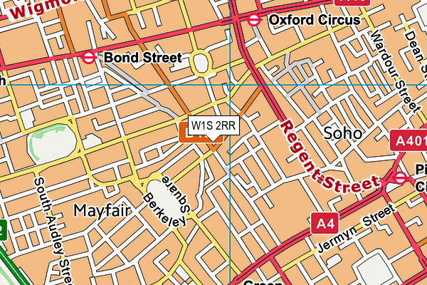 W1S 2RR map - OS VectorMap District (Ordnance Survey)