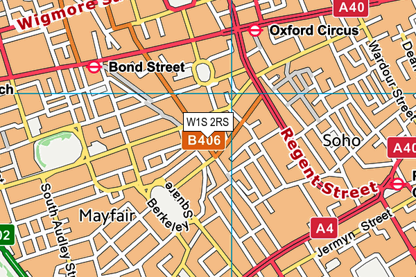 W1S 2RS map - OS VectorMap District (Ordnance Survey)
