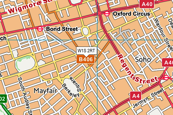 W1S 2RT map - OS VectorMap District (Ordnance Survey)