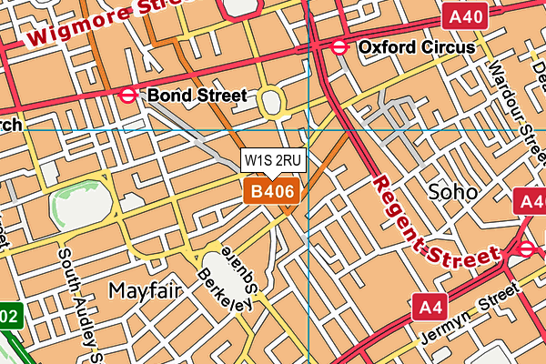 W1S 2RU map - OS VectorMap District (Ordnance Survey)