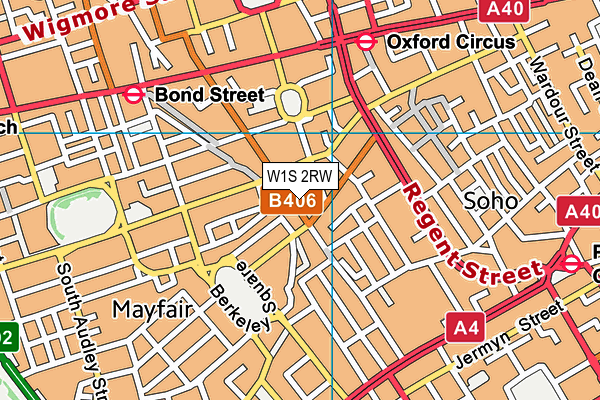 W1S 2RW map - OS VectorMap District (Ordnance Survey)