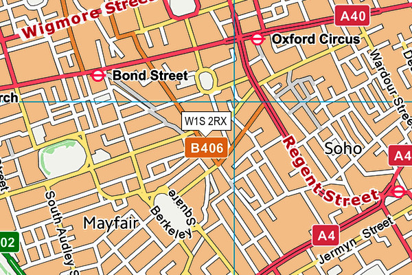 W1S 2RX map - OS VectorMap District (Ordnance Survey)