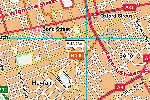 W1S 2SA map - OS VectorMap District (Ordnance Survey)