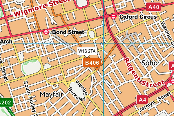 W1S 2TA map - OS VectorMap District (Ordnance Survey)