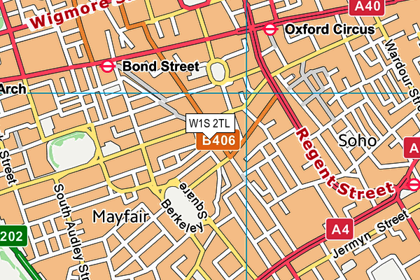 W1S 2TL map - OS VectorMap District (Ordnance Survey)