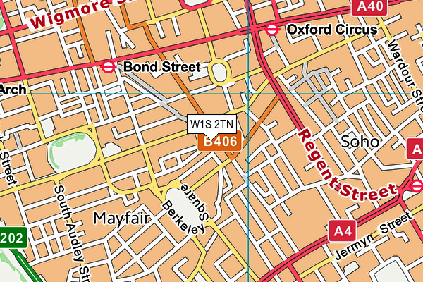W1S 2TN map - OS VectorMap District (Ordnance Survey)