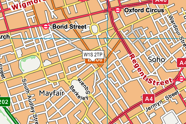 W1S 2TP map - OS VectorMap District (Ordnance Survey)