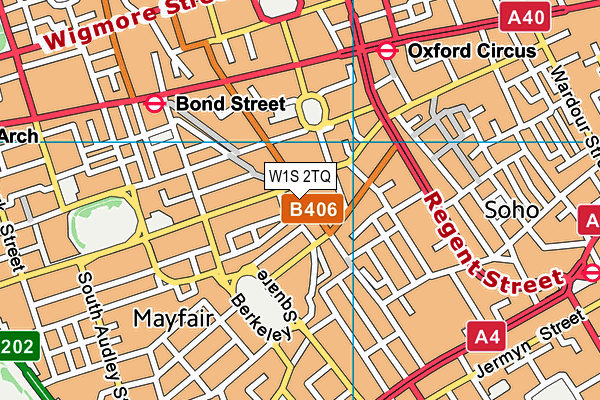 W1S 2TQ map - OS VectorMap District (Ordnance Survey)