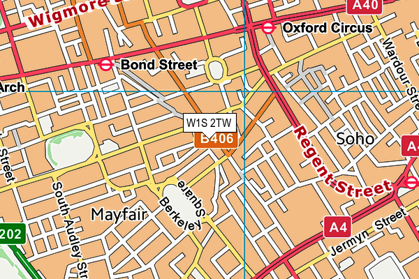 W1S 2TW map - OS VectorMap District (Ordnance Survey)