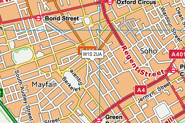 W1S 2UA map - OS VectorMap District (Ordnance Survey)