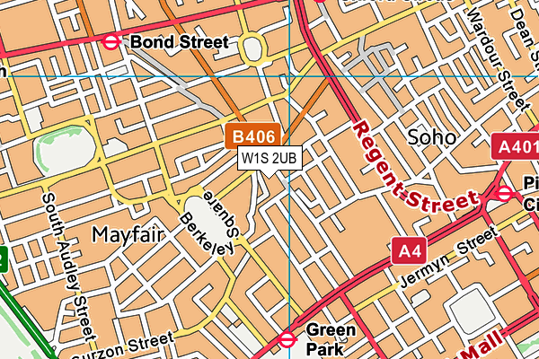 W1S 2UB map - OS VectorMap District (Ordnance Survey)
