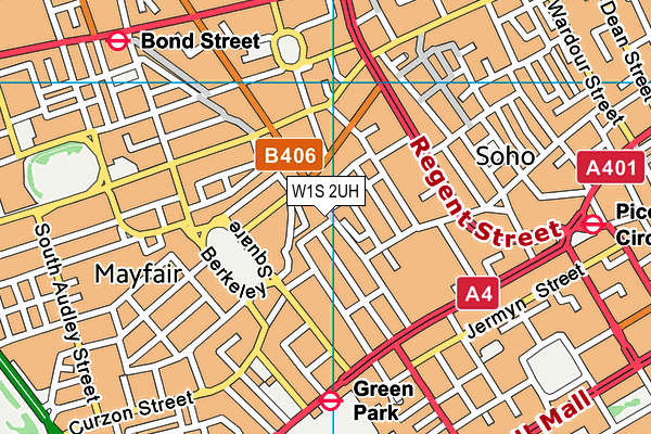 W1S 2UH map - OS VectorMap District (Ordnance Survey)