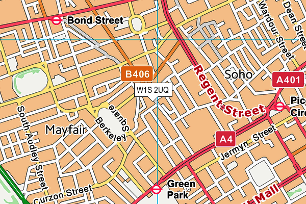 W1S 2UQ map - OS VectorMap District (Ordnance Survey)