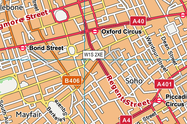 W1S 2XE map - OS VectorMap District (Ordnance Survey)