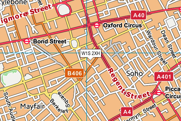 W1S 2XH map - OS VectorMap District (Ordnance Survey)