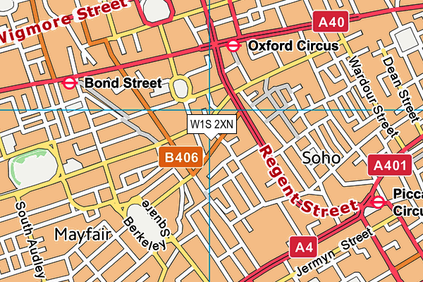 W1S 2XN map - OS VectorMap District (Ordnance Survey)