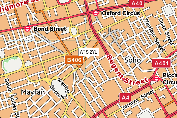 W1S 2YL map - OS VectorMap District (Ordnance Survey)