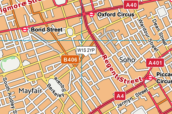 W1S 2YP map - OS VectorMap District (Ordnance Survey)