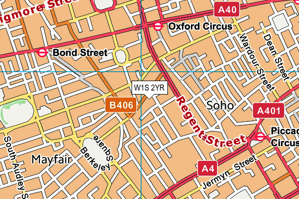 W1S 2YR map - OS VectorMap District (Ordnance Survey)