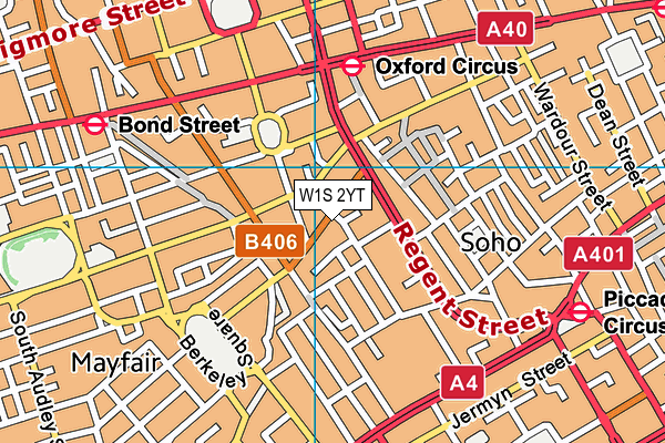 W1S 2YT map - OS VectorMap District (Ordnance Survey)