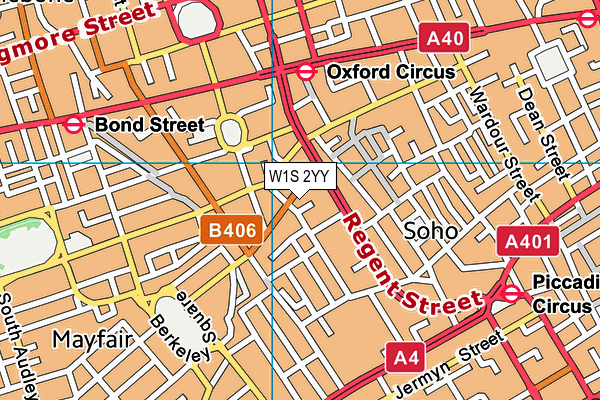 W1S 2YY map - OS VectorMap District (Ordnance Survey)