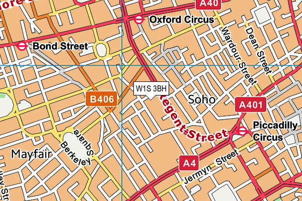 W1S 3BH map - OS VectorMap District (Ordnance Survey)