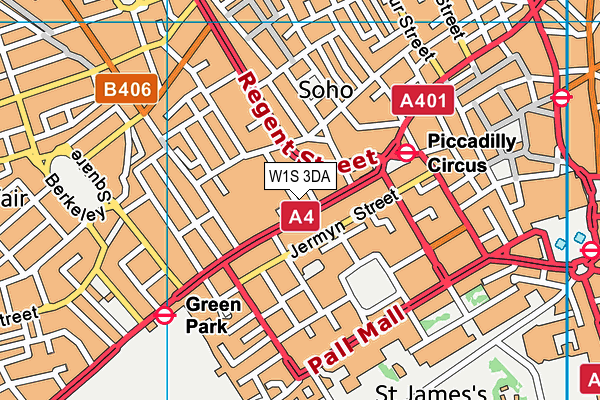 W1S 3DA map - OS VectorMap District (Ordnance Survey)