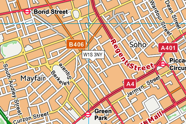 W1S 3NY map - OS VectorMap District (Ordnance Survey)