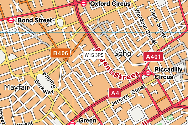 W1S 3PS map - OS VectorMap District (Ordnance Survey)