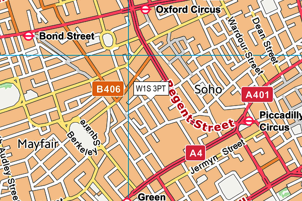 W1S 3PT map - OS VectorMap District (Ordnance Survey)