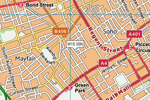 W1S 3SN map - OS VectorMap District (Ordnance Survey)