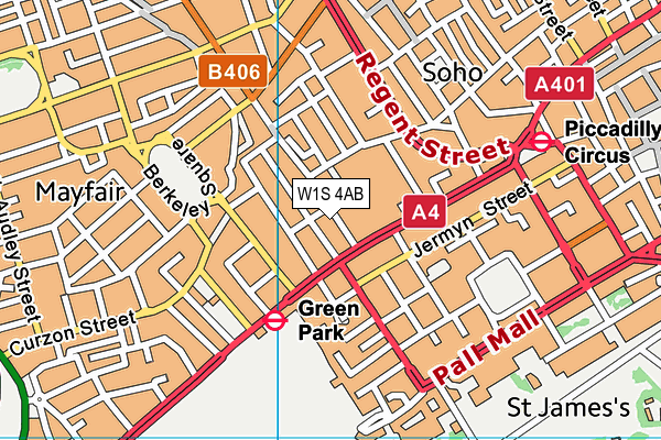 W1S 4AB map - OS VectorMap District (Ordnance Survey)