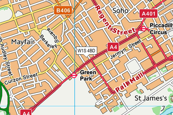 W1S 4BD map - OS VectorMap District (Ordnance Survey)
