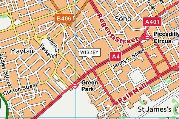 W1S 4BY map - OS VectorMap District (Ordnance Survey)