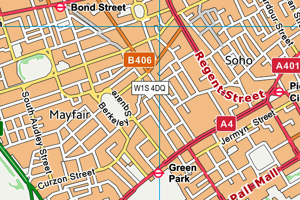 W1S 4DQ map - OS VectorMap District (Ordnance Survey)