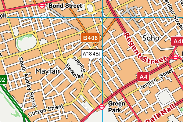 W1S 4EJ map - OS VectorMap District (Ordnance Survey)