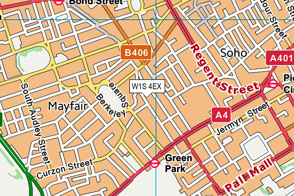 W1S 4EX map - OS VectorMap District (Ordnance Survey)
