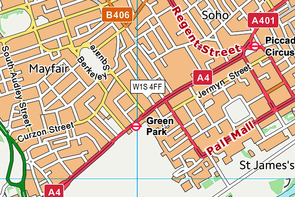 W1S 4FF map - OS VectorMap District (Ordnance Survey)