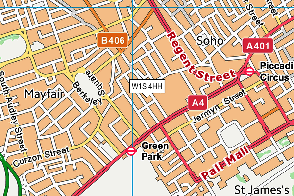 W1S 4HH map - OS VectorMap District (Ordnance Survey)