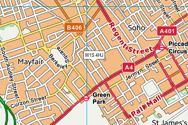 W1S 4HJ map - OS VectorMap District (Ordnance Survey)