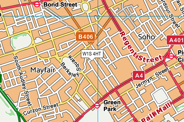 W1S 4HT map - OS VectorMap District (Ordnance Survey)